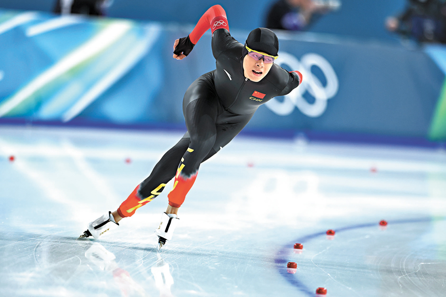 ●劉瀚彬在比賽中。  新華社