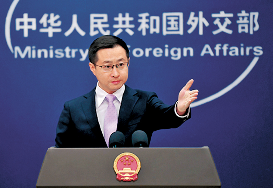 ●外交部發言人林劍昨日出席外交部例行記者會。 外交部網站圖片