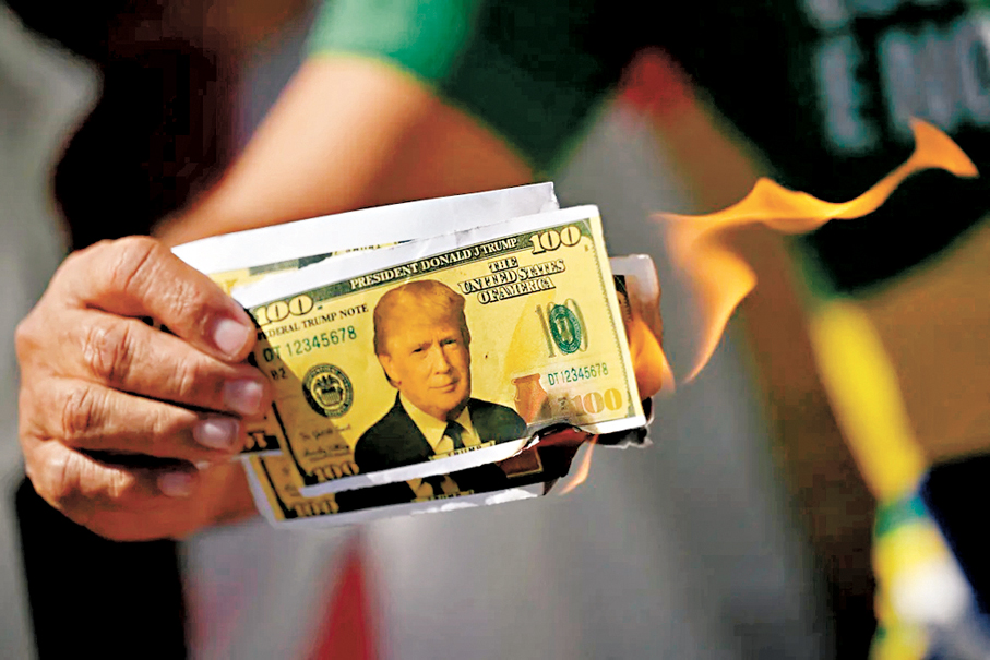 ●多國抗議特朗普發動關稅戰。   資料圖片