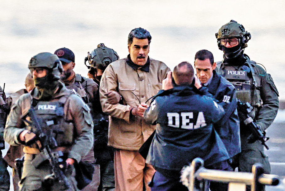 ●美國強行控制委內瑞拉總統馬杜羅，公然違反國際法。 資料圖片