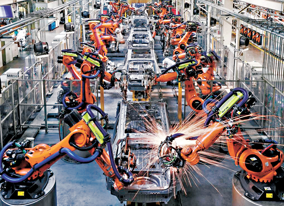 ●廣州番禺廣汽智聯新能源產業園拍攝的埃安智慧產線。 新華社