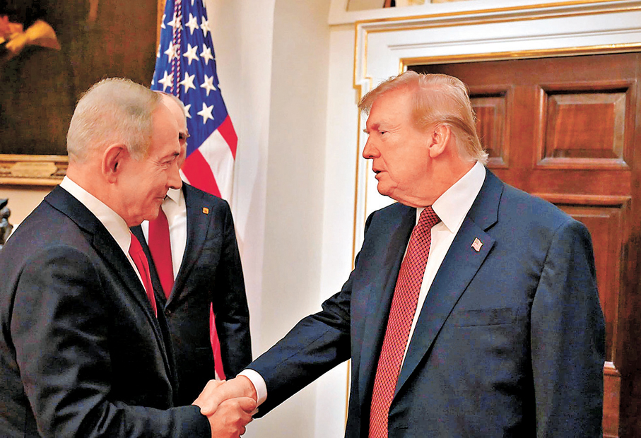 ●特朗普2月11日在白宮與內塔尼亞胡閉門會談。新華社