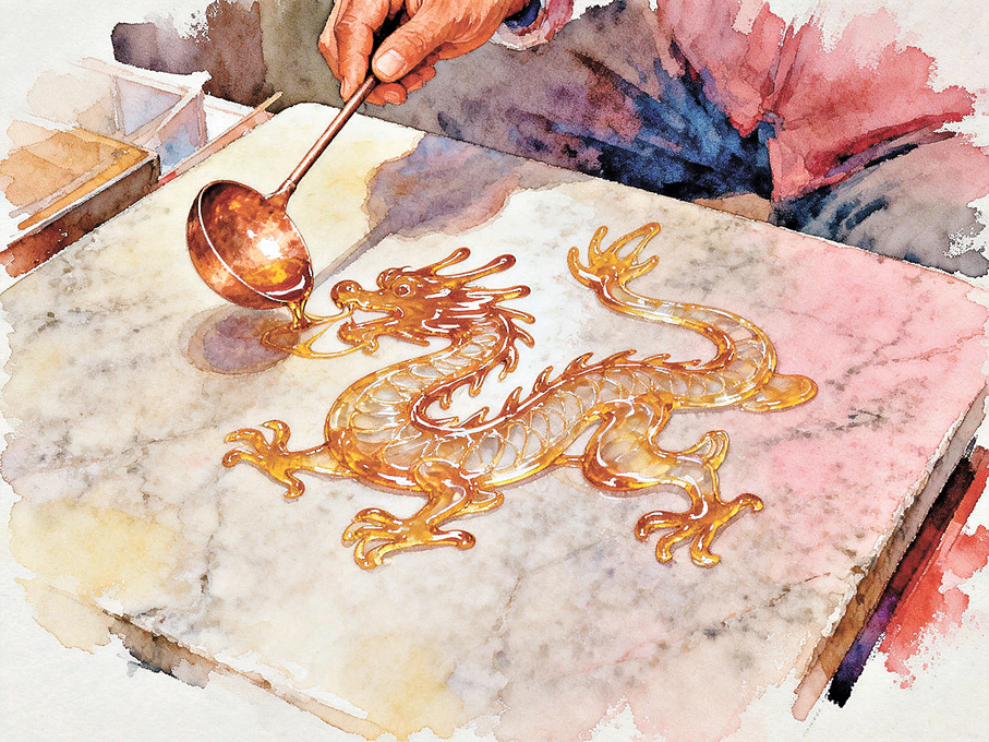 ●那份手藝的溫度順着糖絲一代代流到了今天。 AI繪圖