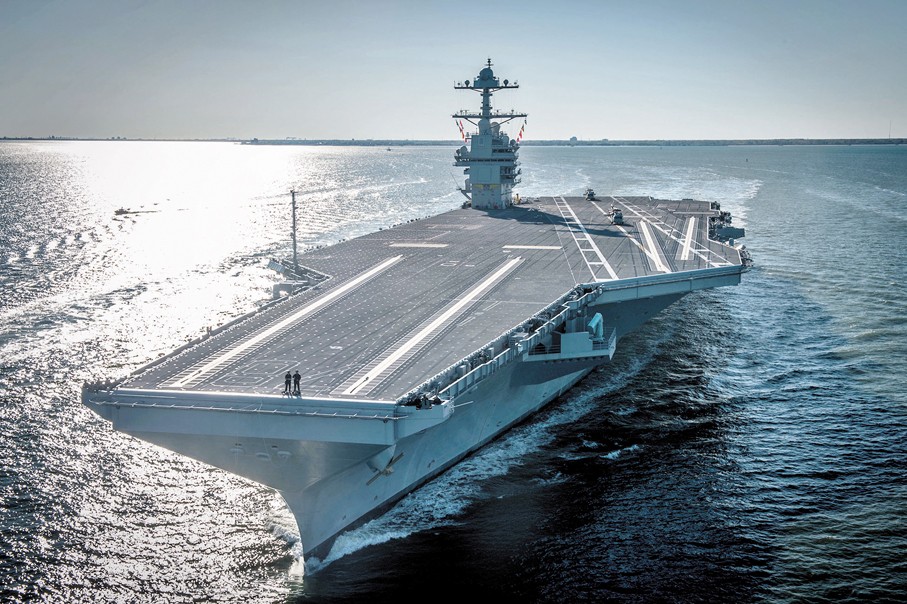 ●全球最大航母「福特號」正前往中東部署。 資料圖片