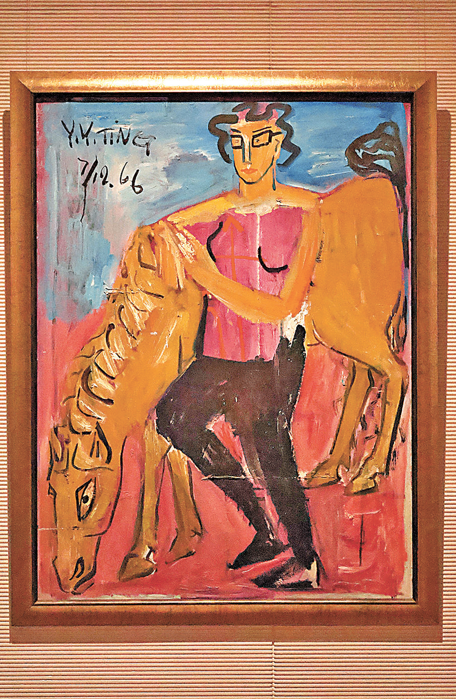 ●丁衍庸的《少女與馬》體現了藝術家受野獸派風格影響的創作技法。