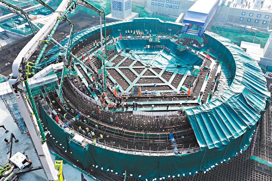 ●圖為內地在建核電機組。 資料圖片