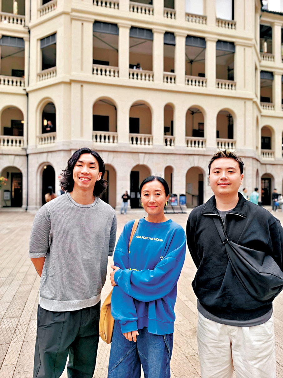 ●林敏兒（中）、羅洛民（左）、曾華威接受採訪。 陳藝  攝