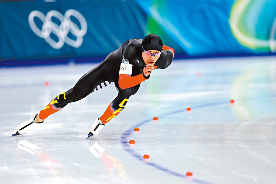 ●寧忠岩在比賽中。中新社