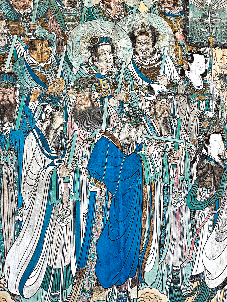 ●館中藏有一幅長達64.5米的手繪原永樂宮壁畫《朝元圖》。