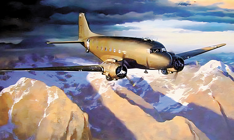 ●C-47「空中列車」軍用運輸機。作者供圖