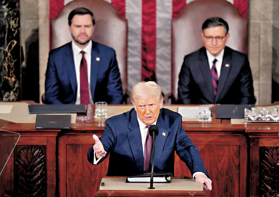 ●特朗普將發表國情咨文。 資料圖片