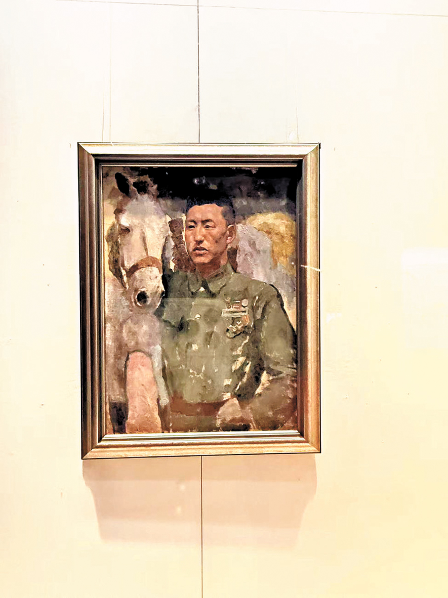 ●徐悲鴻為解放軍騎兵戰士邰喜德繪製了這幅肖像。