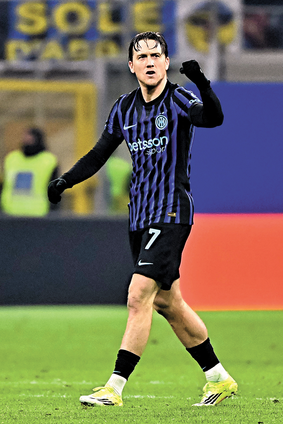 ●施連斯基近期站穩國際米蘭正選中場位置。  資料圖片