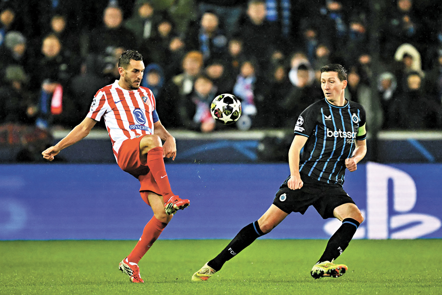 ●馬體會（左）返主場有力淘汰布魯日。   資料圖片