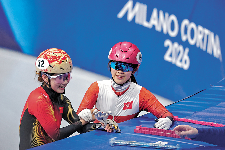 ●林靜欣（右）經常和國家隊選手一起訓練。