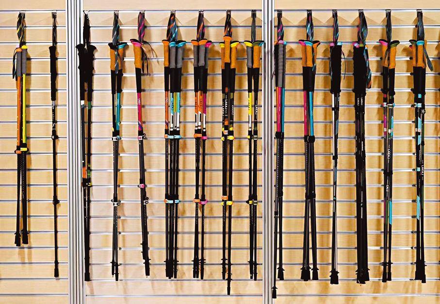 ●興達設計與生產的各式各樣的運動杖（含滑雪杖）。 