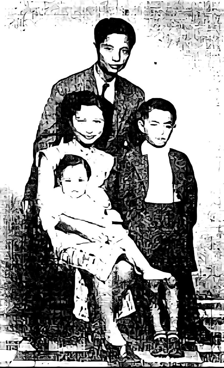 ●林大綱與妻子和兒女合影（一九四一年攝於香港）。 作者供圖