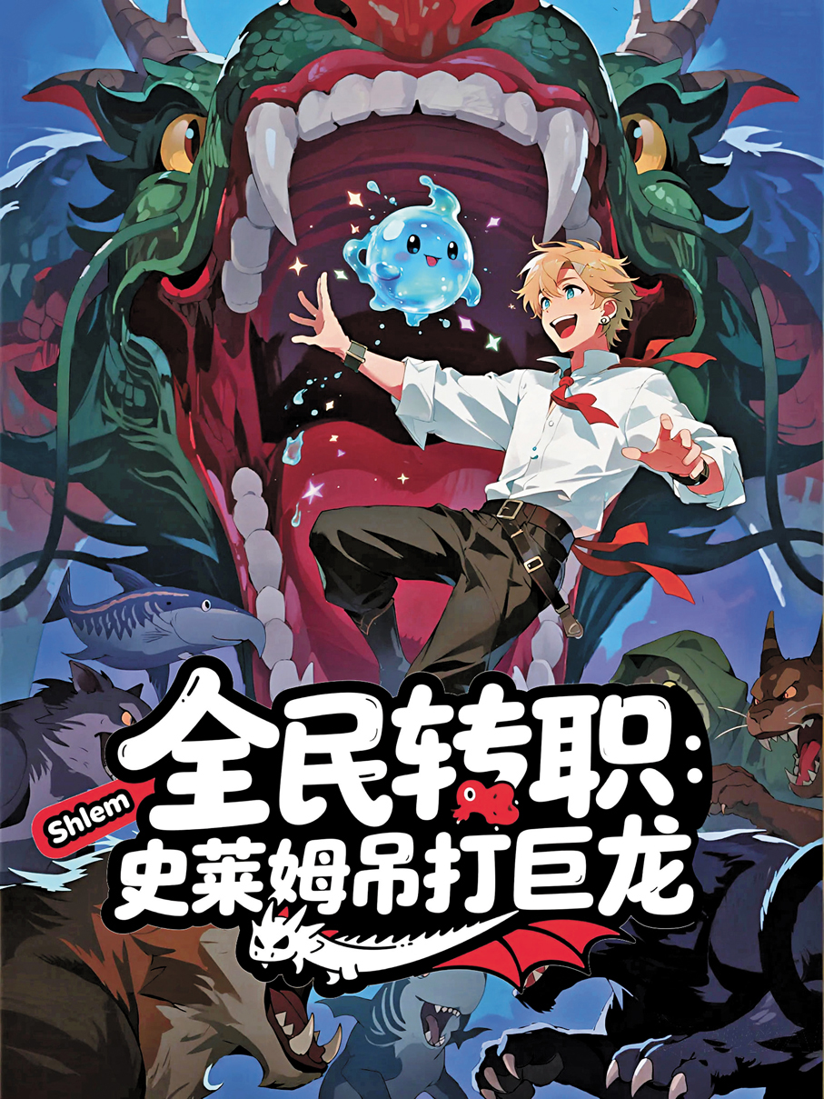 ●杭州友和文化自製漫劇《全民轉職：史萊姆吊打巨龍》海報。