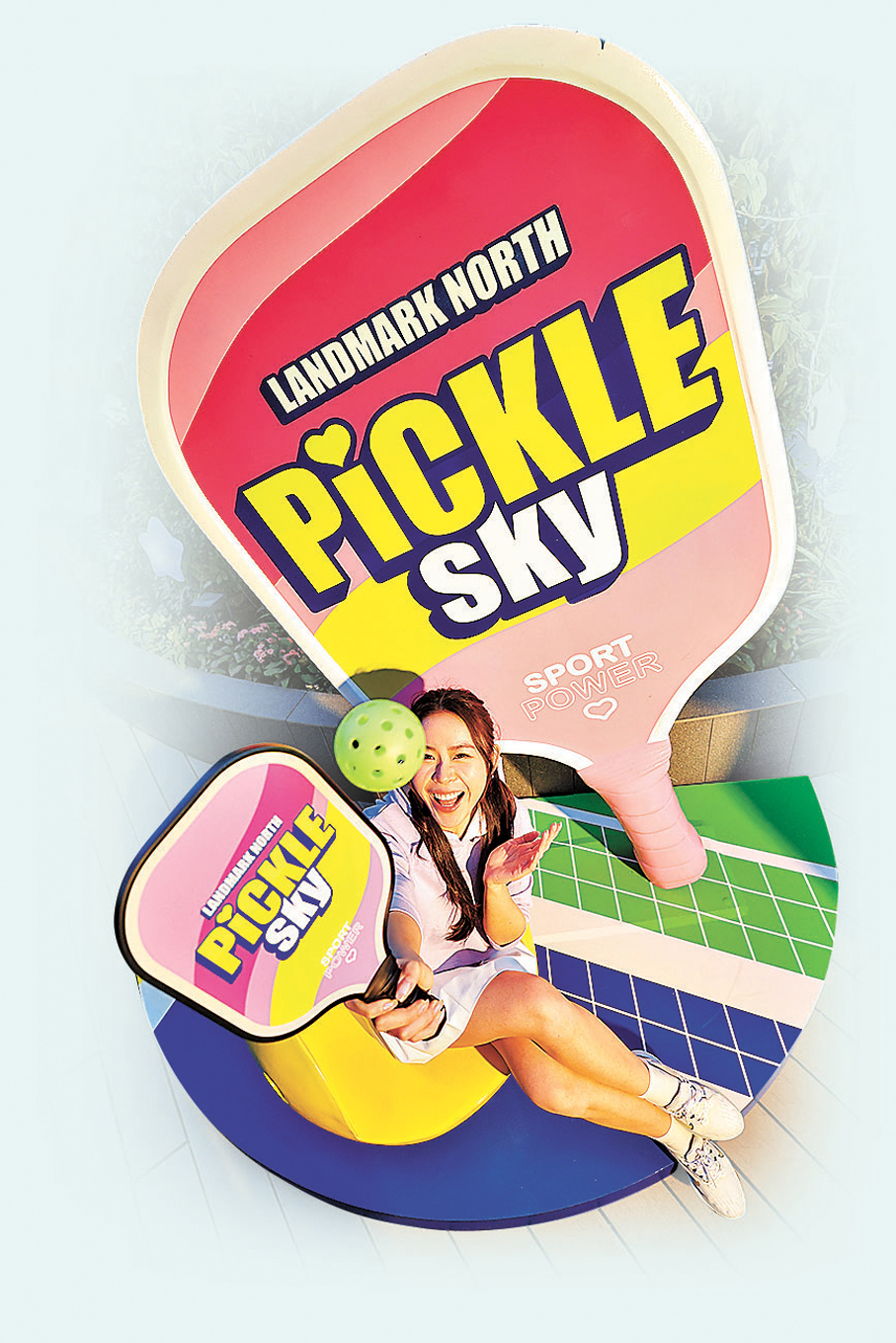 ●巨型匹克球拍打卡裝置