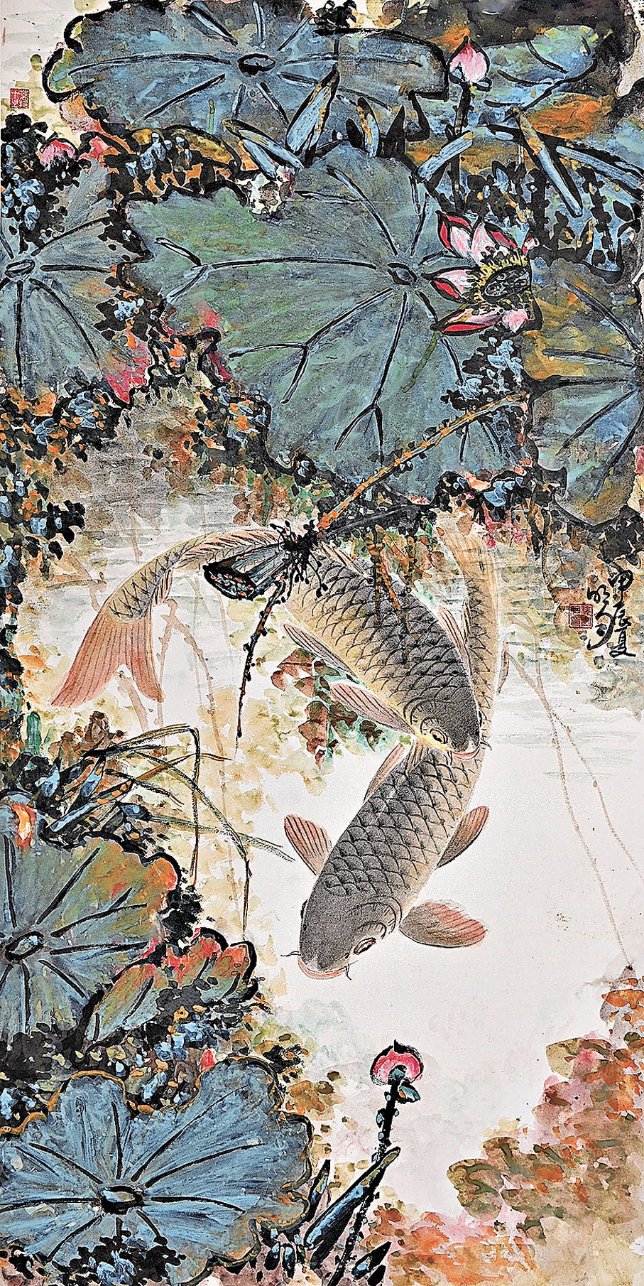 ●釋明月法師的雙魚圖。 作者供圖