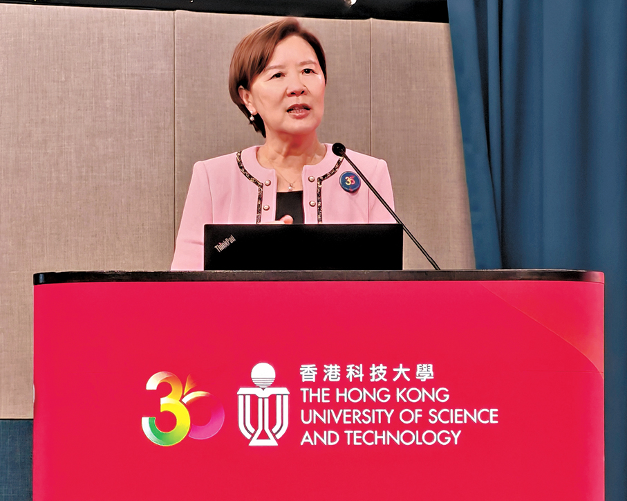 ●葉玉如分享籌備香港第三所醫學院的最新進展。 香港文匯報記者陸雅楠  攝