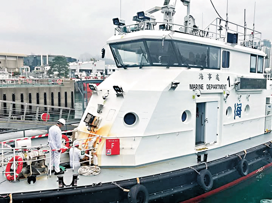 ●人員調查海事處船隻發生爆炸事故原因。 海事處Fb圖片