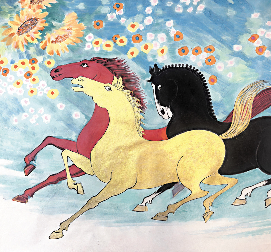 ●《愛與自由的花園》之八紙本設色90cm×97cm。（2026年） 作者畫作