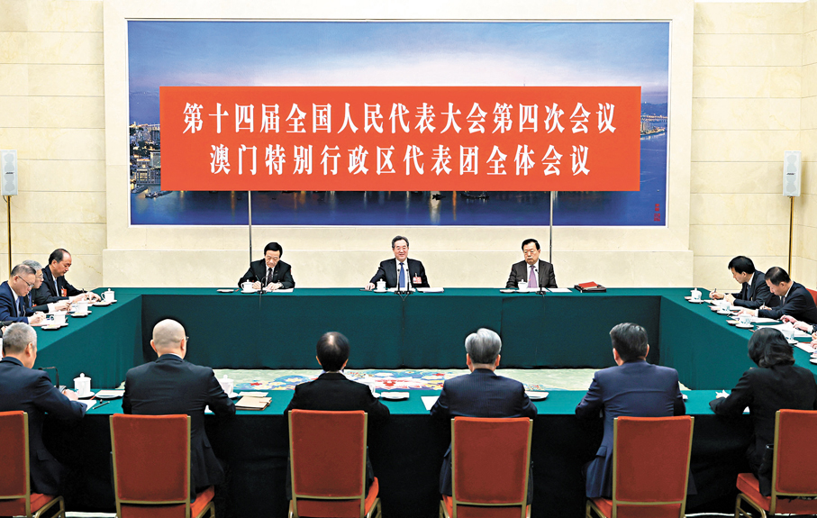●3月7日上午，中共中央政治局常委、國務院副總理丁薛祥參加十四屆全國人大四次會議澳門代表團審議。 新華社