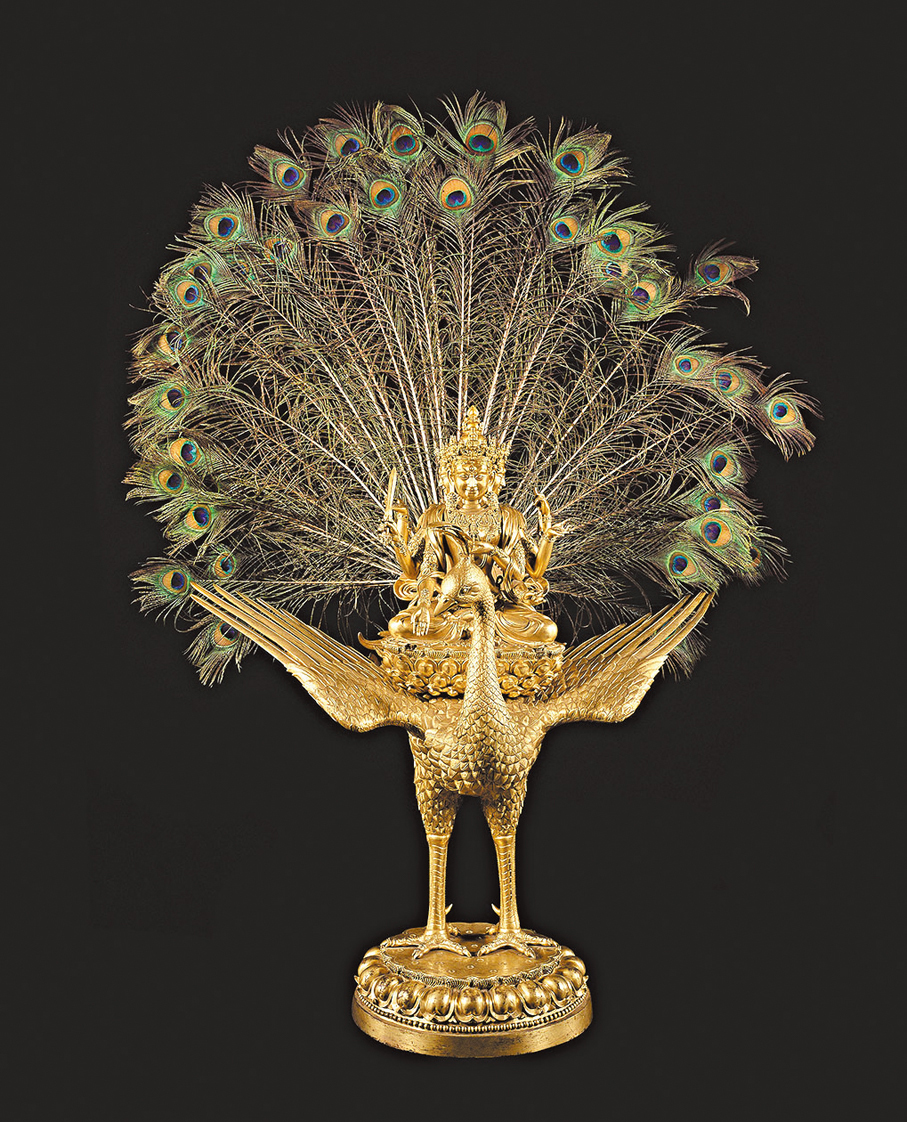 ●柏林民族學博物館藏明宣德銅鎏金孔雀明王像