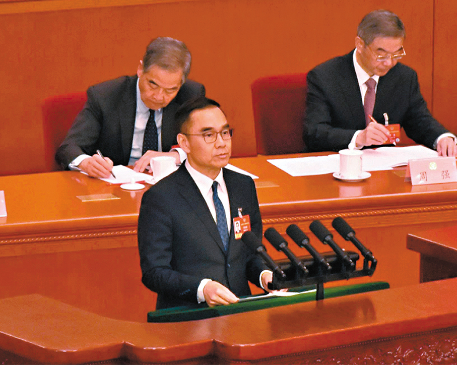 ●何潤生以「發揮背靠祖國聯通世界優勢 打造國際高端人才集聚高地」為題發言。