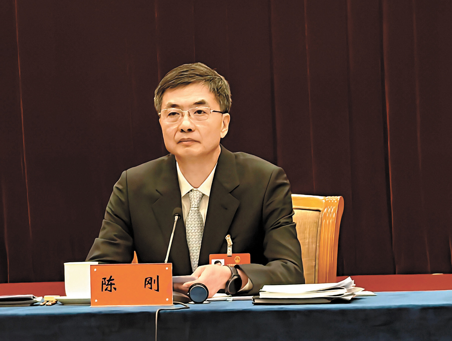 ●全國人大代表、廣西壯族自治區黨委書記陳剛。香港文匯報記者曾萍  攝