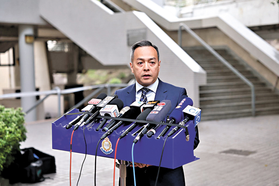 ●警務處處長周一鳴昨日表示，事發後已即時暫停鞏固工程及檢視工程進行時的保安措施。 香港文匯報記者孫嘉蔚  攝