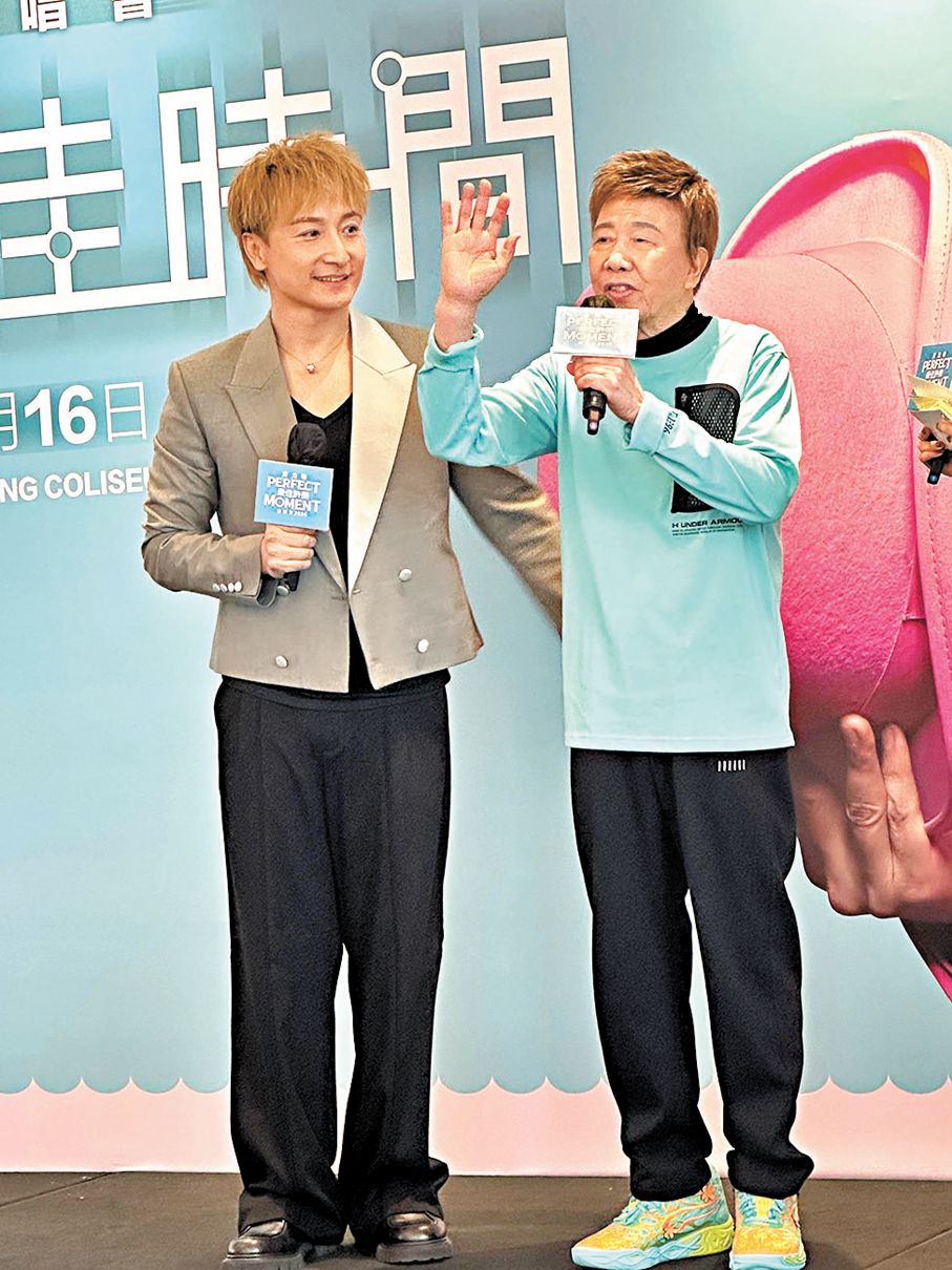 ● 尹光驚喜現身。  香港文匯報記者子棠 攝