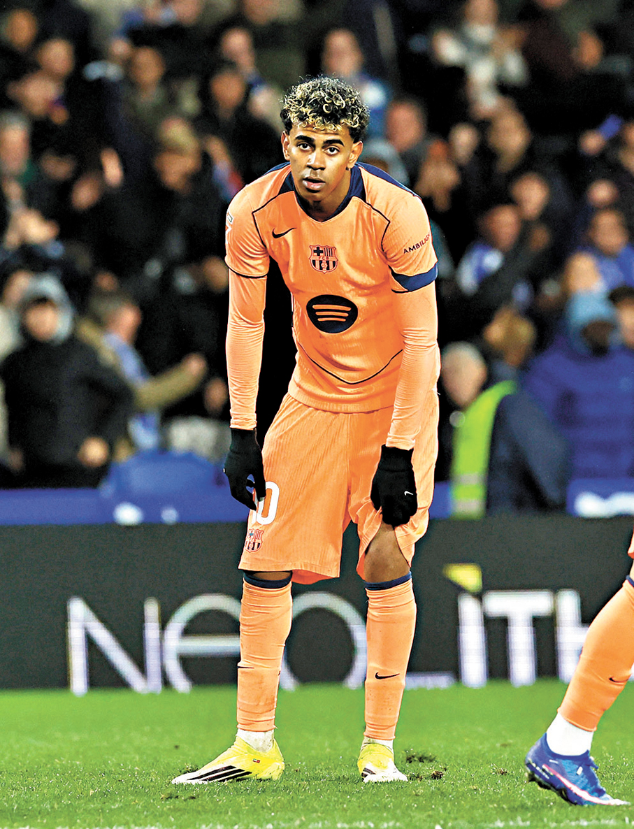 ●巴塞首回合將依靠耶馬爭取入球。   資料圖片