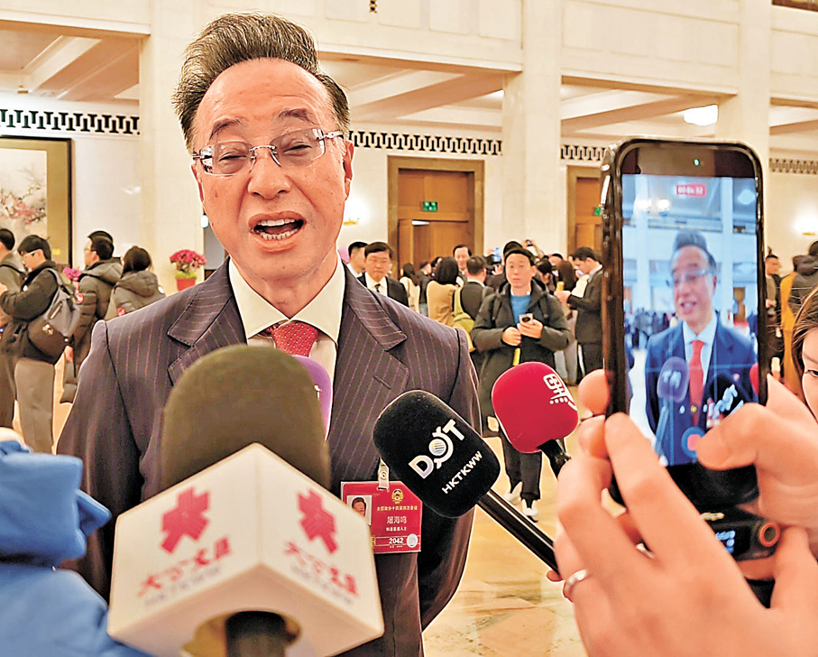 ●屠海鳴表示，港在國家高水平對外開放中具備獨特作用。 香港文匯報記者朱燁  攝