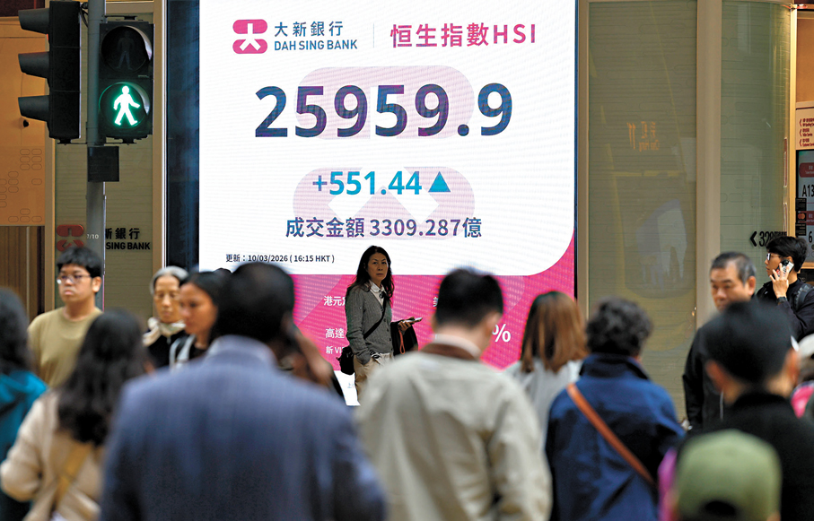 ●恒指昨收報25,959點。 中通社