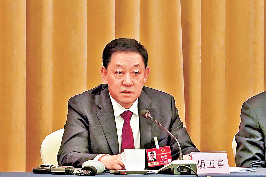 ●吉林省省長胡玉亭。香港文匯報記者盧冶  攝