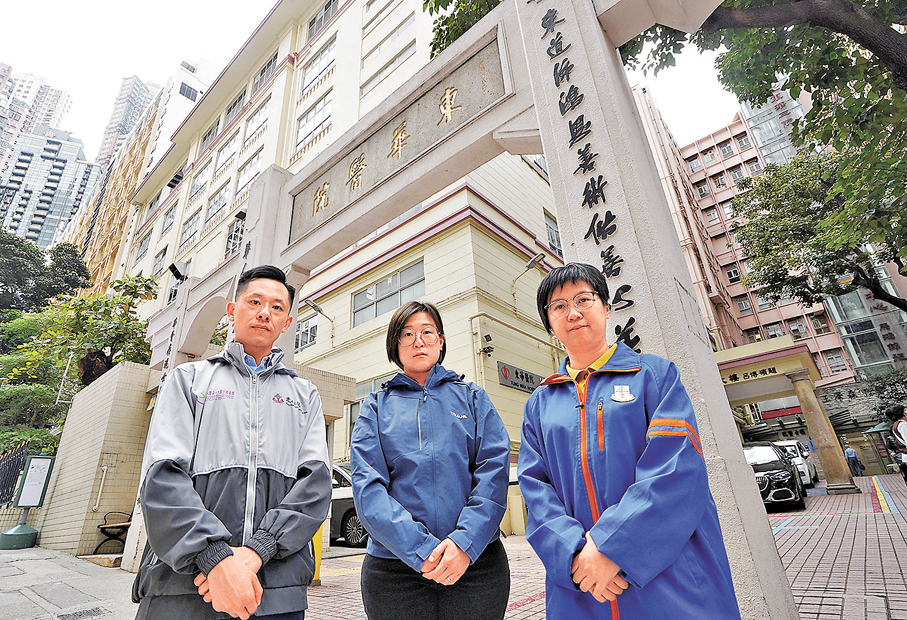 ●左起：東華三院萬國殯儀館顧客服務主任吳煜平、東華三院圓滿人生服務社工鄺海彤、東華三院過渡性房屋社區服務隊主任暨大埔鄰舍資源中心主任區曉蔚    香港文匯報記者曾興偉  攝