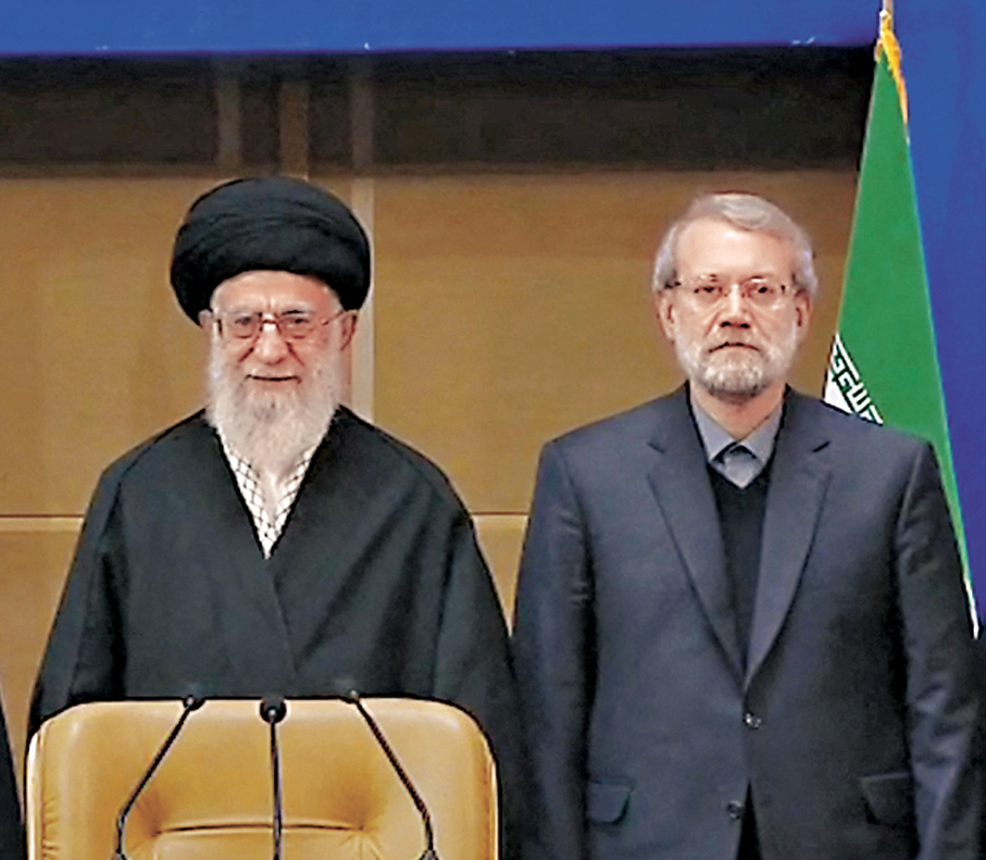 ●哈梅內伊（左）生前將國家運作委託給拉里賈尼。 資料圖片