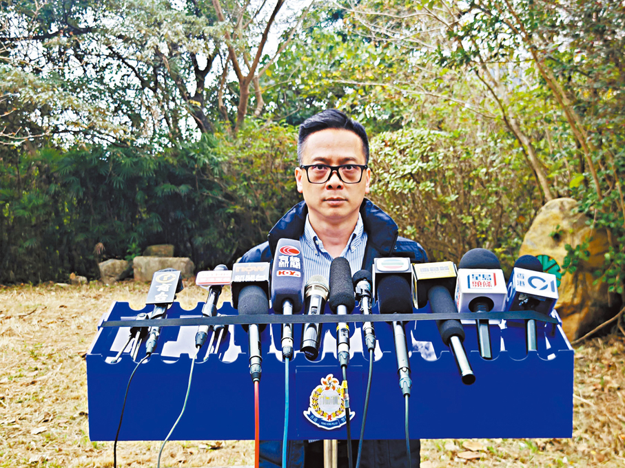 ●新界南總區高級警司（刑事）姚永勤講述案件詳情。