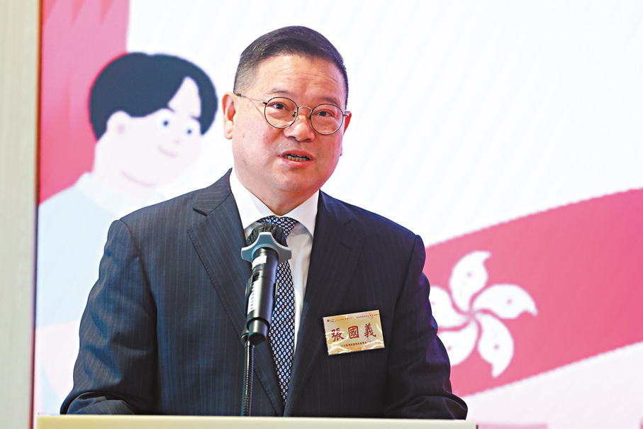 ●張國義致辭。   香港文匯報記者萬霜靈  攝