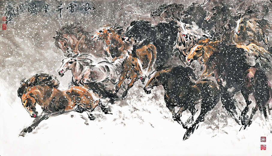 ●馬欣樂《風雪千里圖》