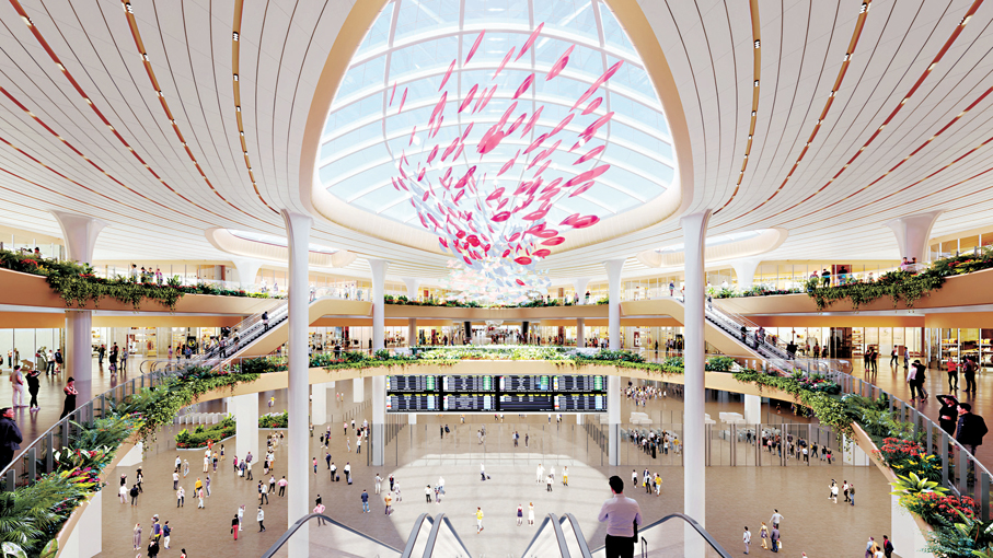 ●廣州新機場航站樓內部設計。   香港文匯報廣東傳真