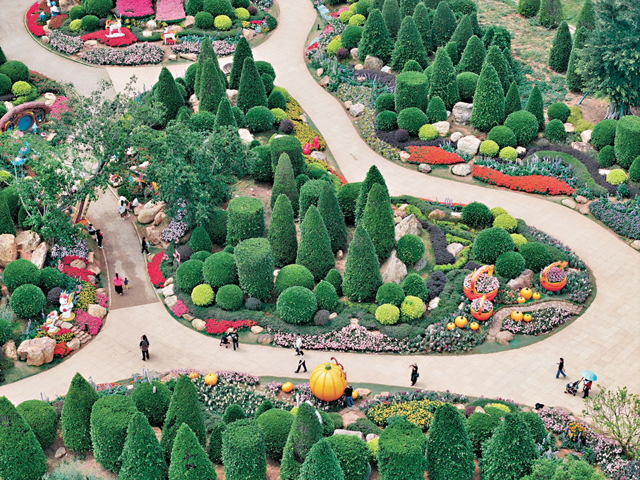 ●遊人在青秀山風景區踏春賞花。