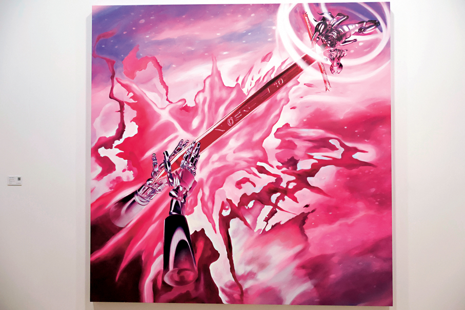 ●德薩畫廊呈現王韞琛的《The Grasp of No-Abode》。   記者雨竹 攝