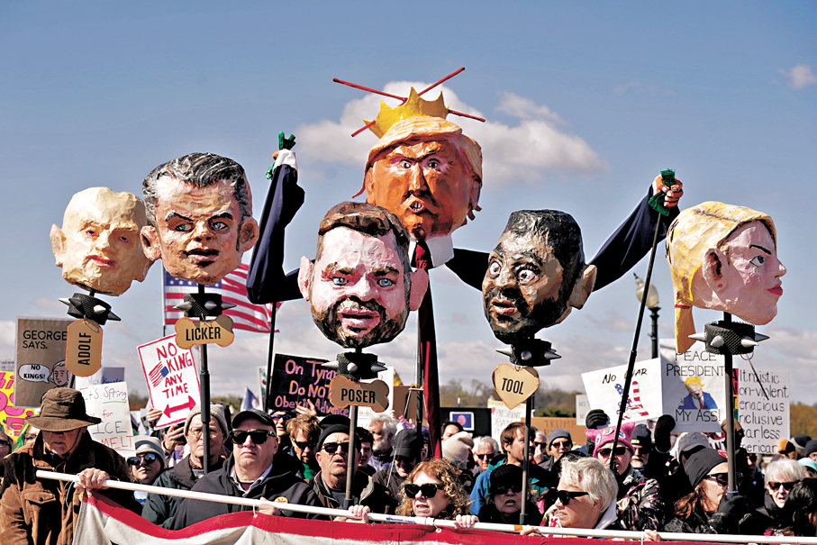 ●美國上周末發起大規模反特朗普示威。 美聯社