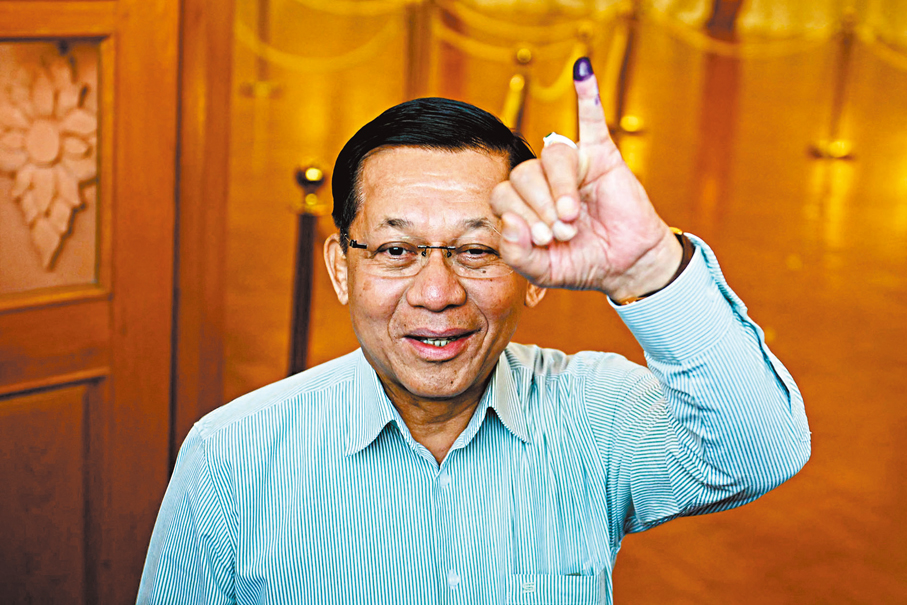 ●敏昂萊以高票當選緬甸總統。 資料圖片