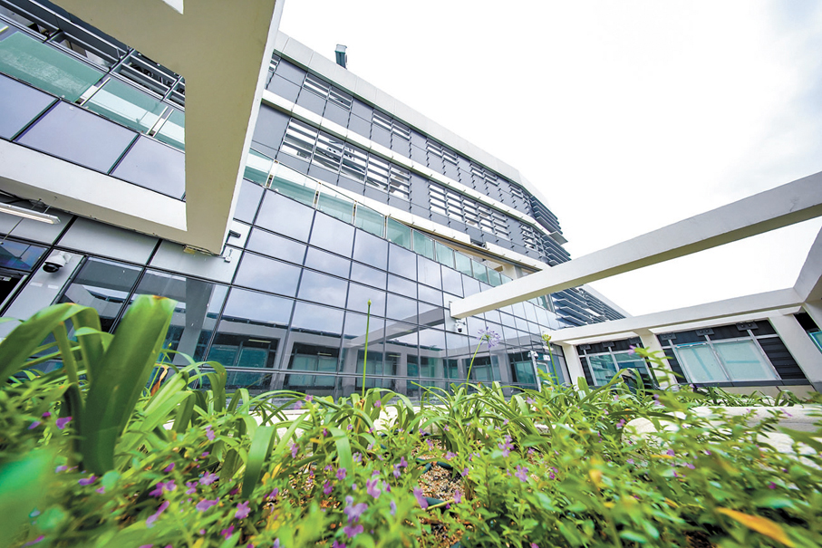 ●啟德醫院內有大量綠化空間，供病人及訪客候診。 醫管局供圖