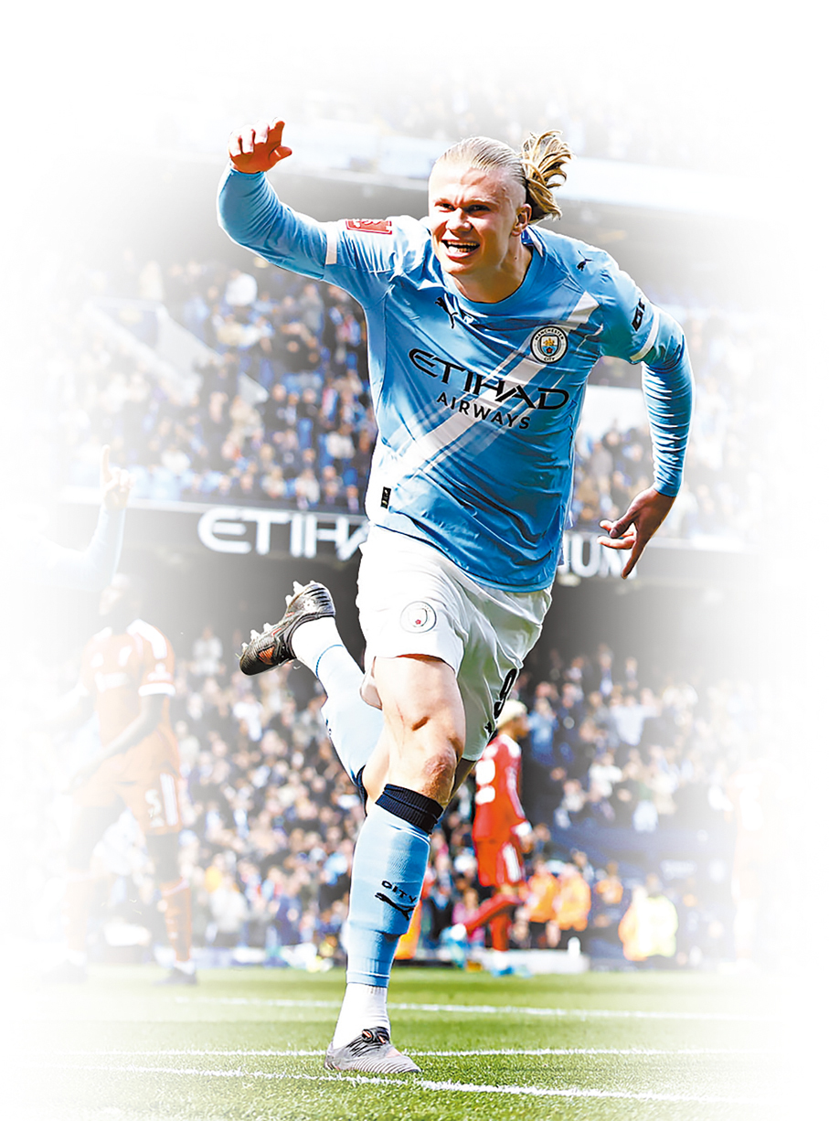 ●夏蘭特重拾射門鞋，令曼城鋒線更銳利。 資料圖片