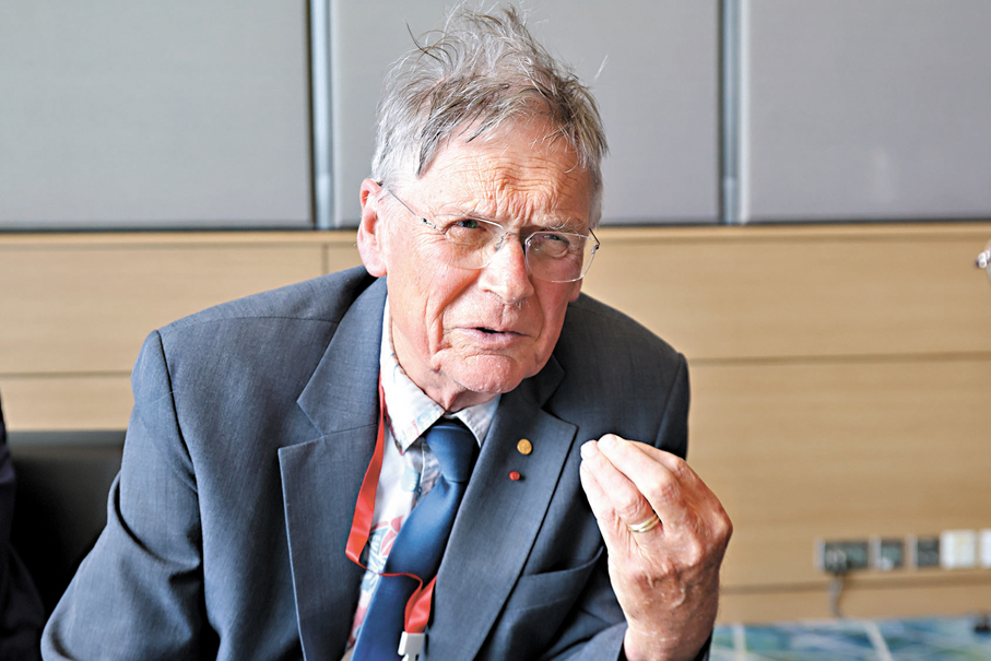 ●2001年諾貝爾生理學或醫學獎得主蒂姆·亨特（Tim Hunt）。香港文匯報記者黃艾力 攝